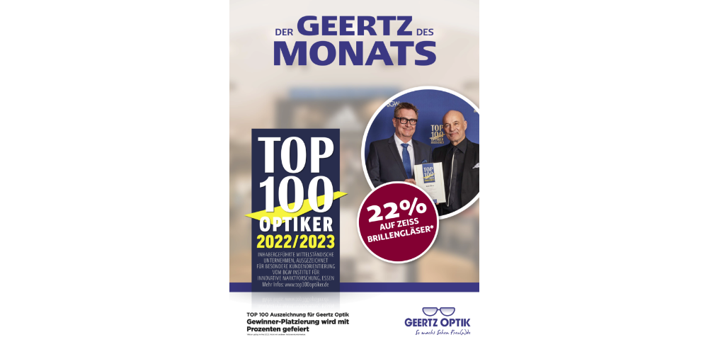 TOP 100 Auszeichnung für Geertz Optik